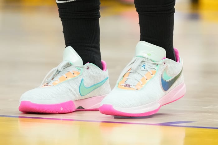 View of Jusuf Nurkic's Nike shoes.